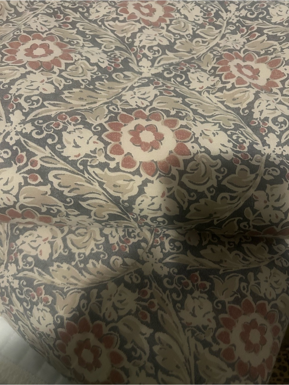 Floral Jacquard Comforter in Coral, Cream, and Gray